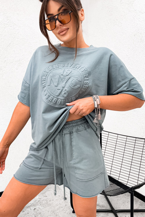 Komplet bawełniany dekatyzowany NYC gray