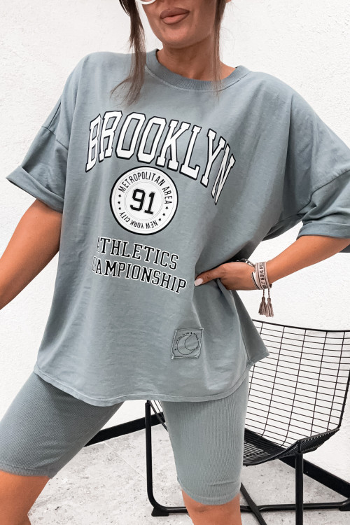 Komplet dekatyzowany BROOKLYN NYC z kolarkami GRAY