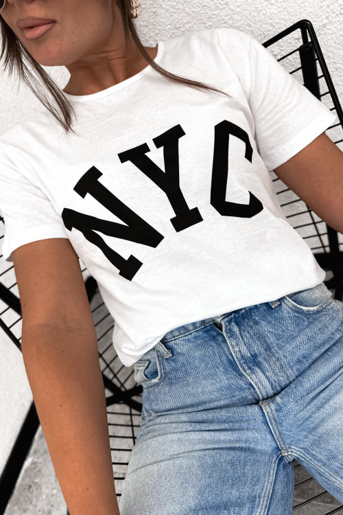 Tshirt BASIC classical NYC white