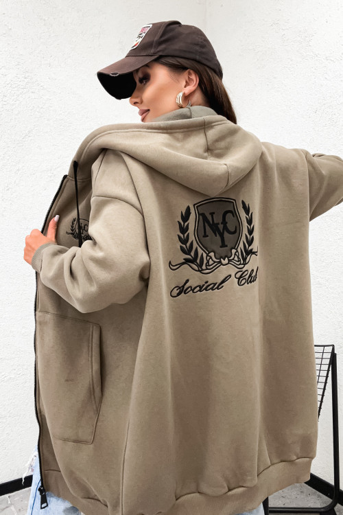 Bluza bawełniana dłuższa NYC Social Club KHAKI olive