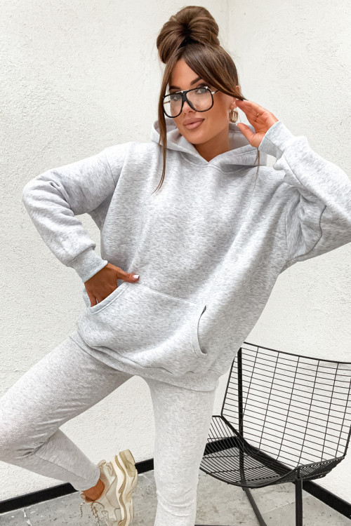 Bawełniany komplet BASIC SERDUSZKA gray melanż