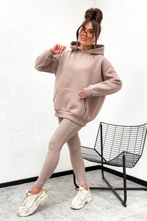 Bawełniany komplet BASIC SERDUSZKA nude beige